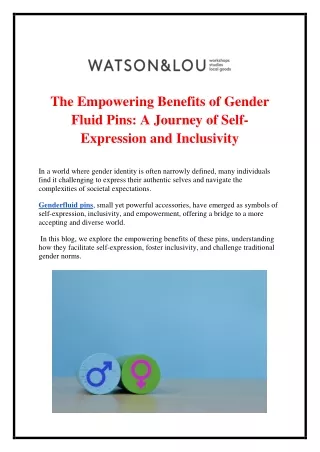 The Empowering Benefits of Gender Fluid Pins: A Journey of Self-Expression and I