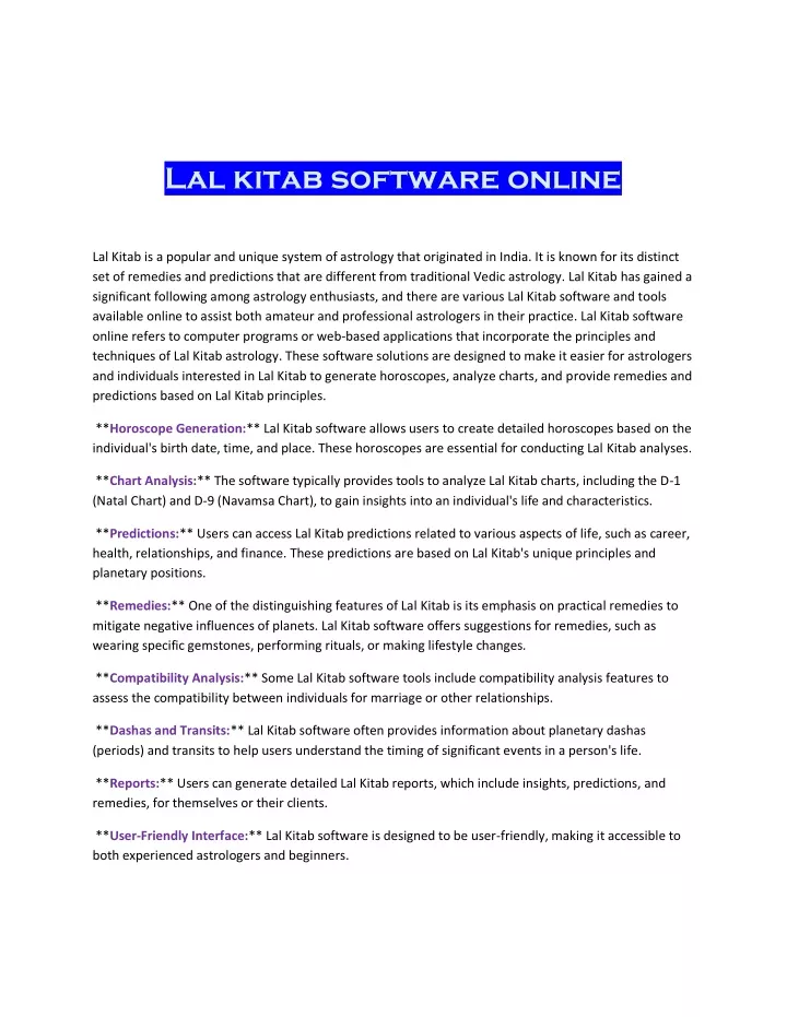 lal kitab software online