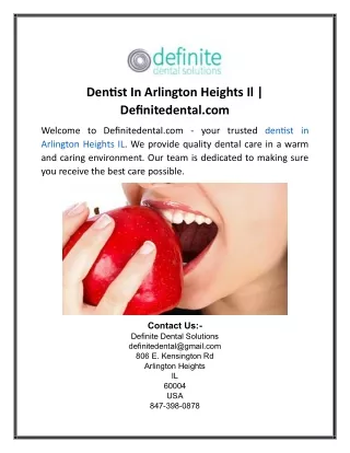 Dentist In Arlington Heights Il