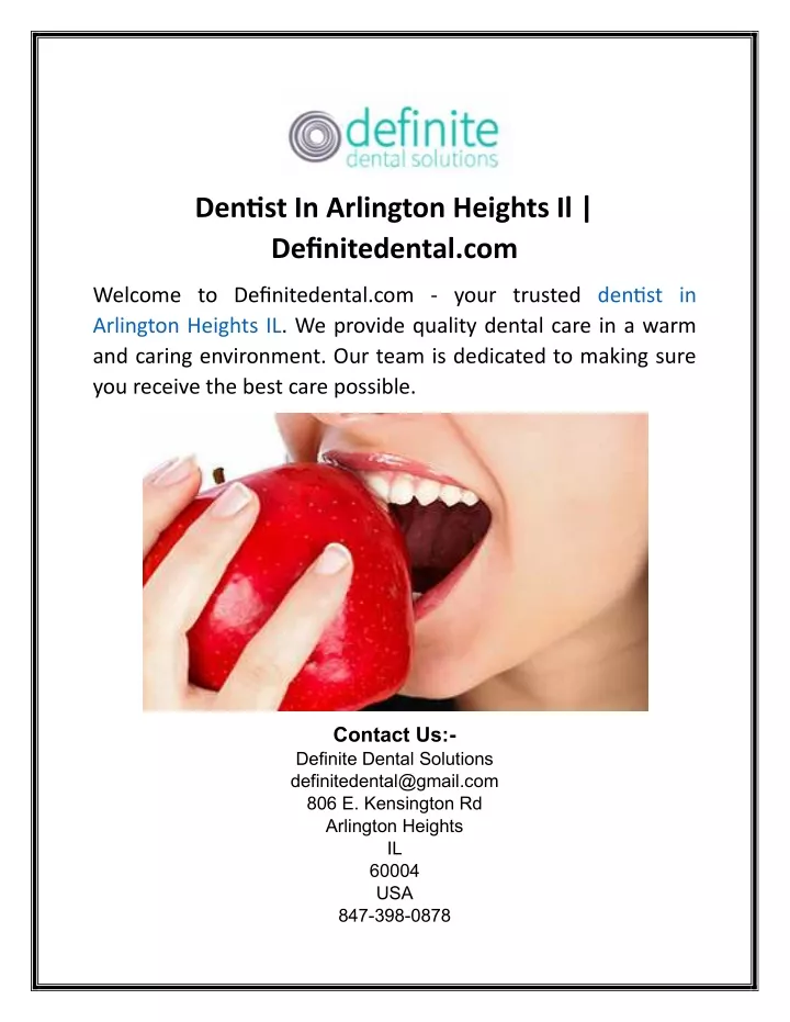 dentist in arlington heights il definitedental com