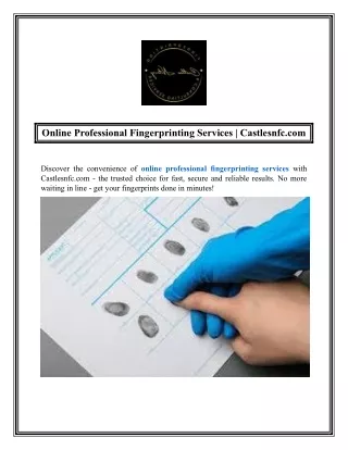 online professional fingerprinting services