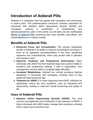 The Comprehensive Guide to Adderall Pills_ Benefits, Uses, and Side Effects
