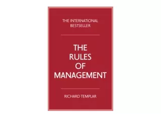 Kindle online PDF Rules of Management The for android