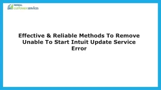 How To Remove Unable To Start Intuit Update Service Error