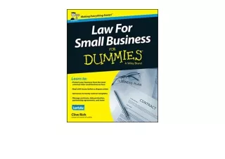 Download Law for Small Business For Dummies UK full