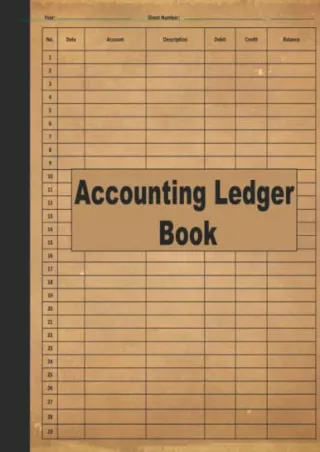 PDF KINDLE DOWNLOAD Accounting Ledger Book: Account Ledger Book, Bookkeepin