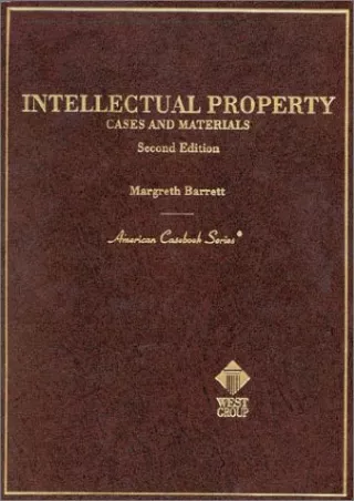 PDF Barrett's Cases and Materials on Intellectual Property, 2d (American Ca