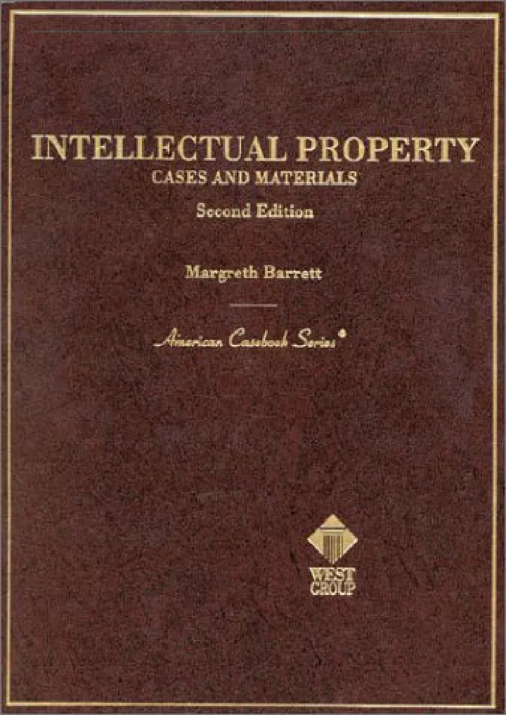 barrett s cases and materials on intellectual