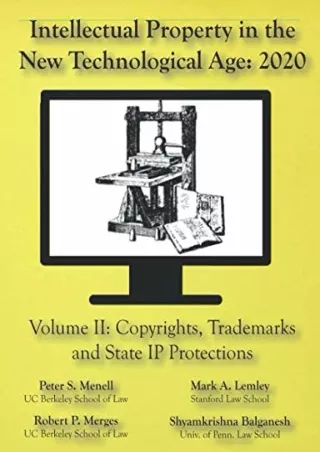 DOWNLOAD [PDF] Intellectual Property in the New Technological Age 2020 Vol.