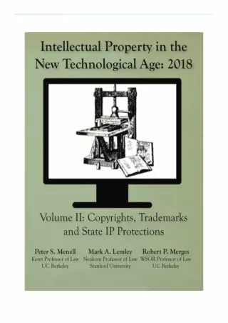 READ [PDF] Intellectual Property in the New Technological Age 2018: Vol. II