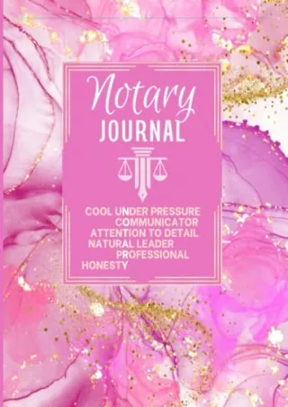 DOWNLOAD [PDF] Notary Journal: Notary Public Record Book for Women Signing