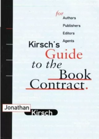 PDF/READ Kirsch's Guide to the Book Contract: For Authors, Publishers, Edit