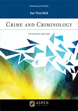 READ/DOWNLOAD Crime and Criminology (Aspen Criminal Justice) kindle