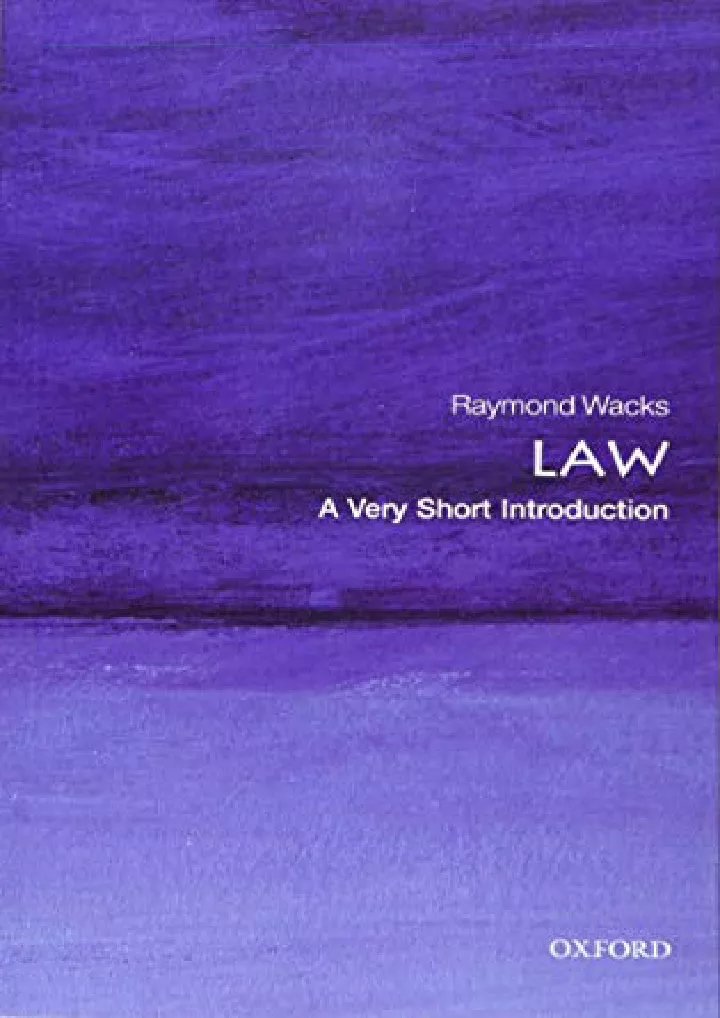 law a very short introduction very short