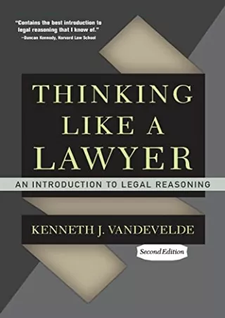 [PDF] DOWNLOAD EBOOK Thinking Like a Lawyer: An Introduction to Legal Reaso