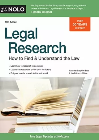 DOWNLOAD [PDF] Legal Research: How to Find & Understand the Law ipad