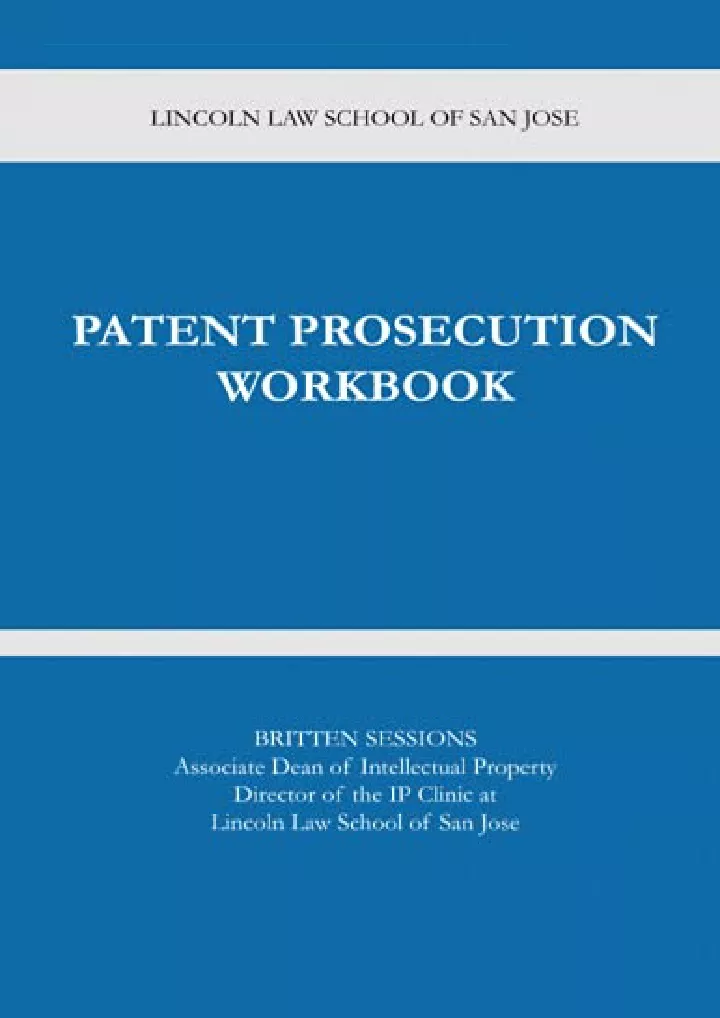 patent prosecution workbook download pdf read