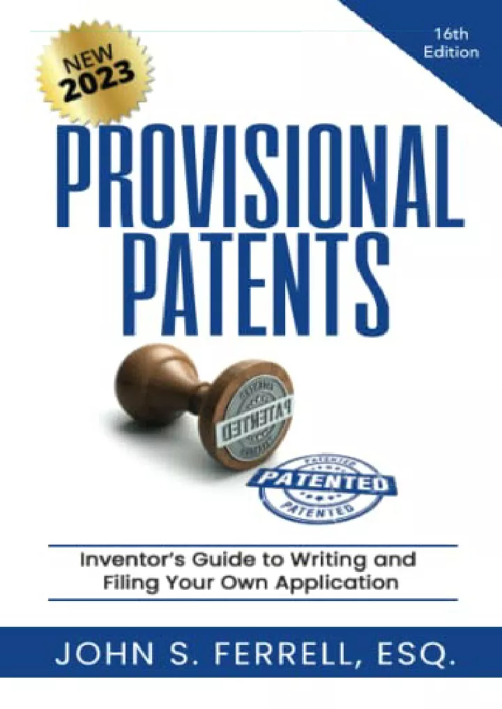 provisional patents inventor s guide to writing
