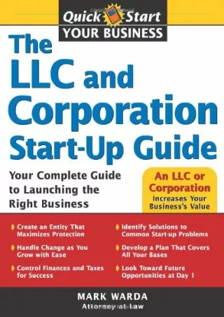 [PDF] DOWNLOAD FREE The LLC and Corporation Start-Up Guide: Your Complete G