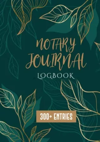 PDF Notary Journal Logbook: Official Notary Journal and Logbook, Public Man