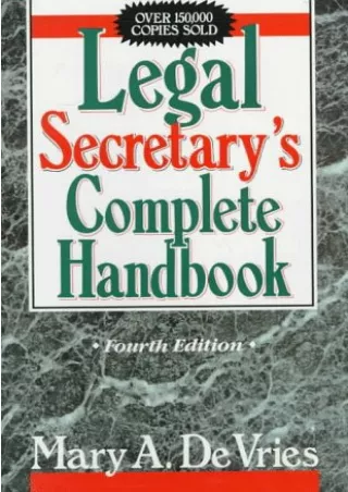 EPUB DOWNLOAD Legal Secretary's Complete Handbook, Fourth Edition kindle