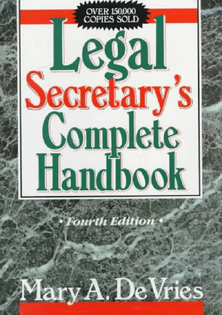legal secretary s complete handbook fourth