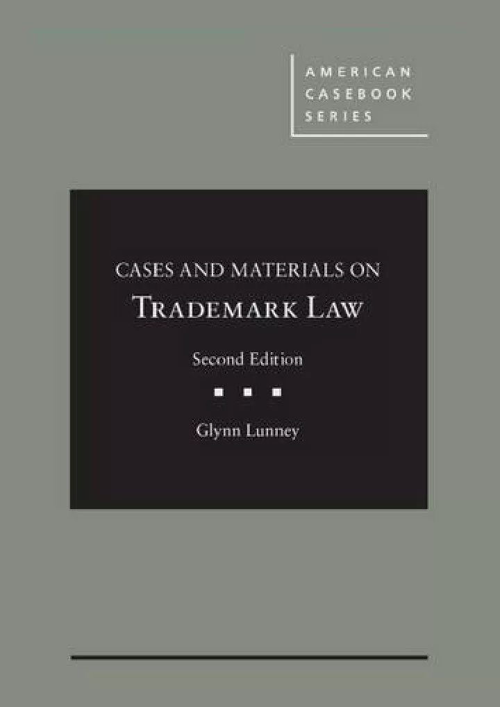 cases and materials on trademark law 2d american