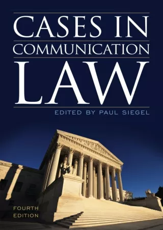 [PDF] DOWNLOAD EBOOK Cases in Communication Law android