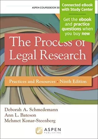 [PDF] DOWNLOAD EBOOK The Process of Legal Research: Practices and Resources