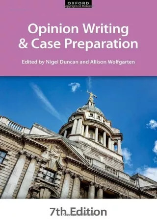 DOWNLOAD [PDF] Opinion Writing and Case Preparation (Bar Manuals) kindle