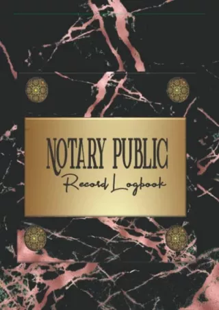 PDF KINDLE DOWNLOAD Notary Public Record Log Book Pink Black Marble Edition