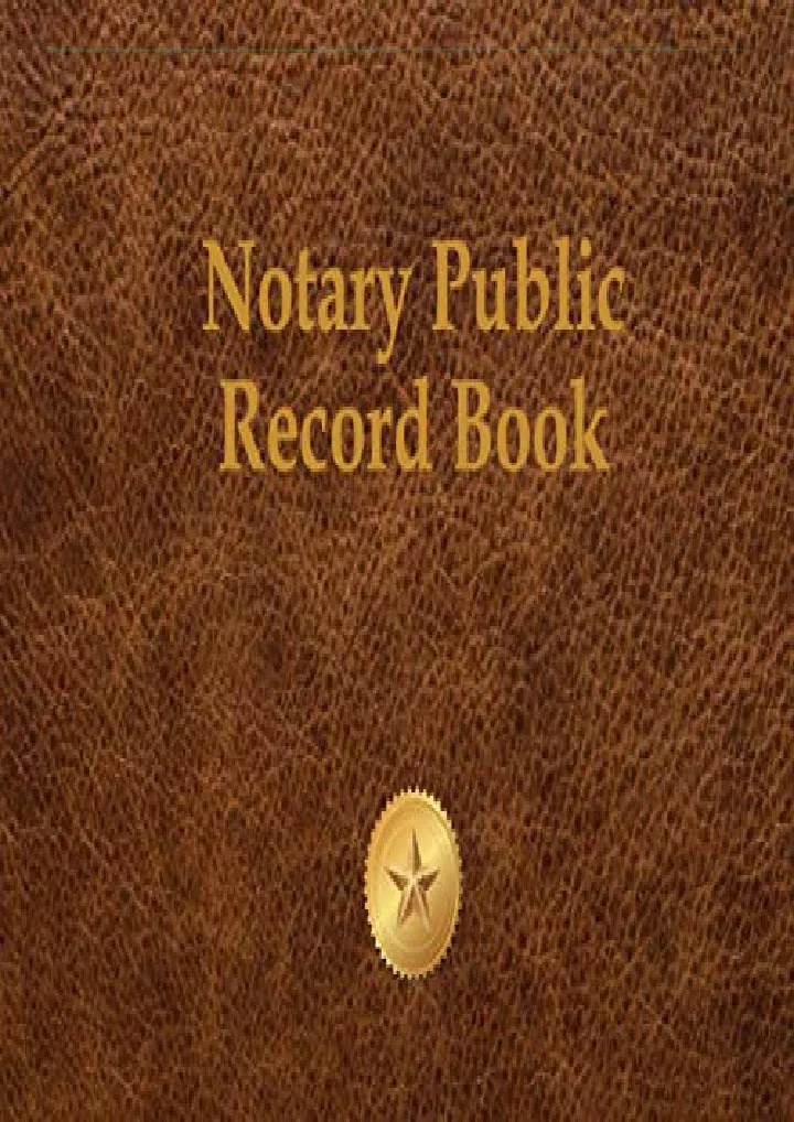notary public record book notary journal