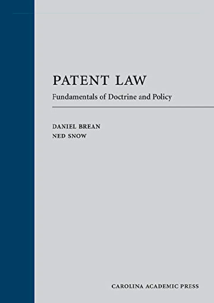 patent law fundamentals of doctrine and policy