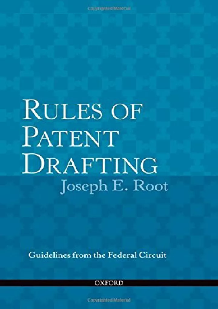 rules of patent drafting guidelines from federal