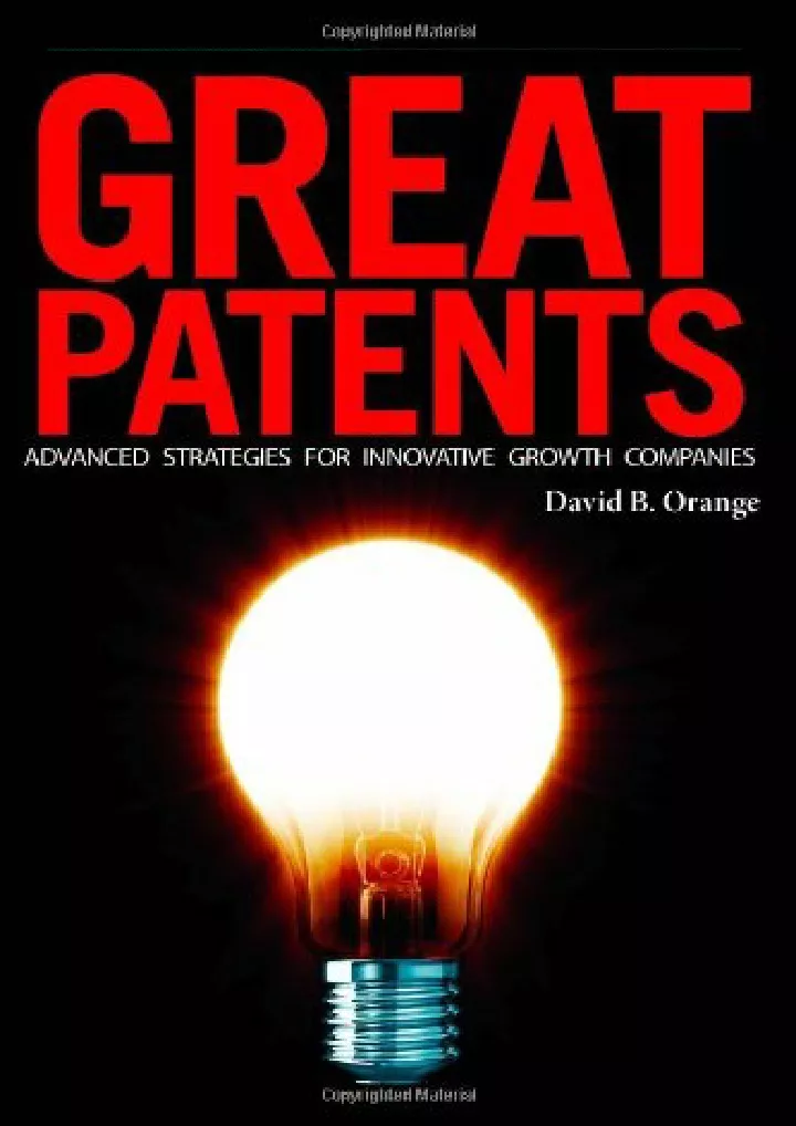 great patents advanced strategies for innovative