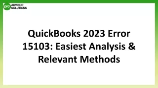 An Effective Method To Fix QuickBooks 2023 Error 15103