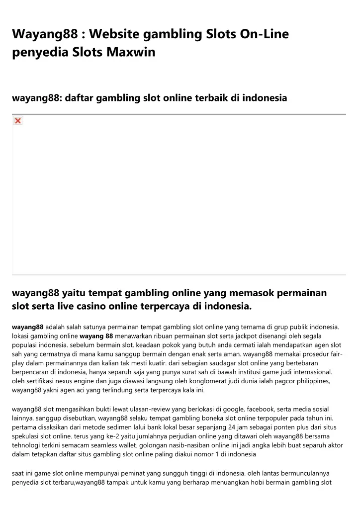 wayang88 website gambling slots on line penyedia