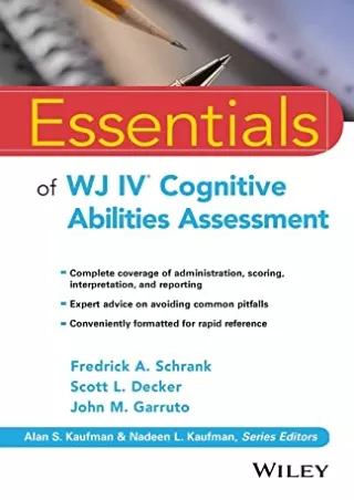 Read ebook [PDF] Essentials of WJ IV Cognitive Abilities Assessment (Essentials of