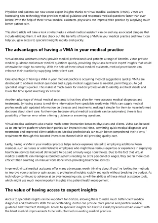 physician and patients can now access expert