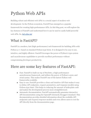 Python Web APIs