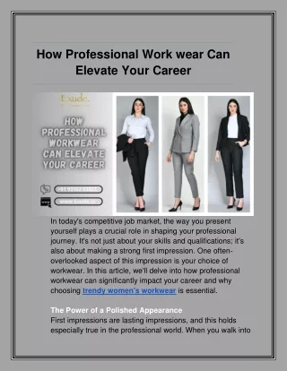 How Professional Workwear Can Elevate Your Career