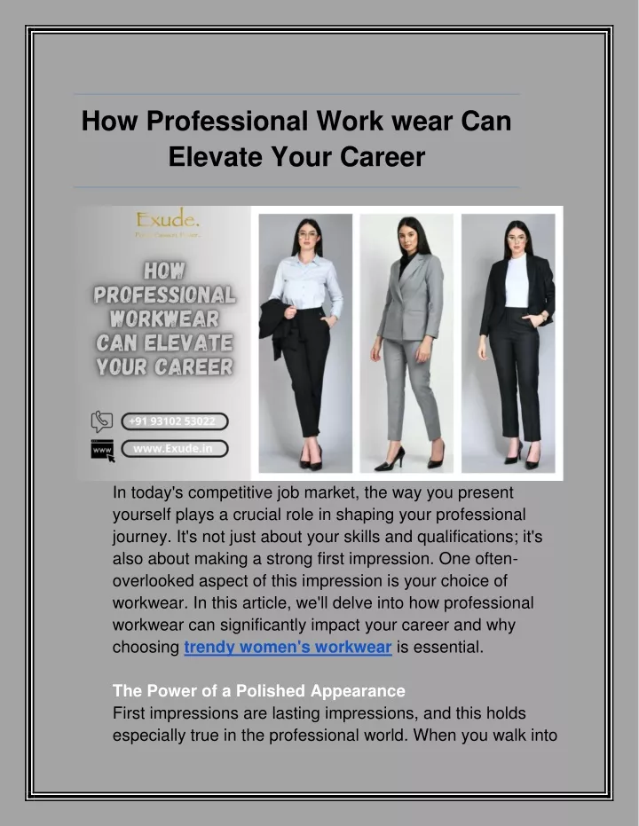 how professional work wear can elevate your career