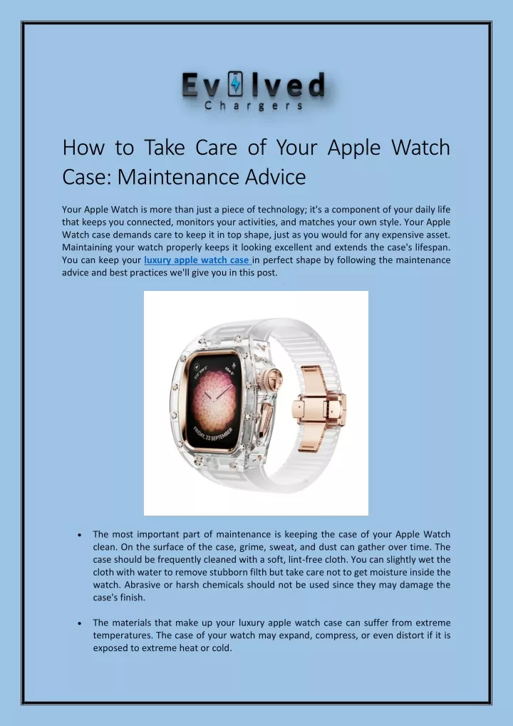 how to take care of your apple watch case