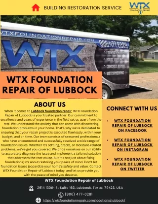 WTX Foundation Repair of Lubbock - Building Restoration Service