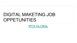 Digital Marketing job oppertunities