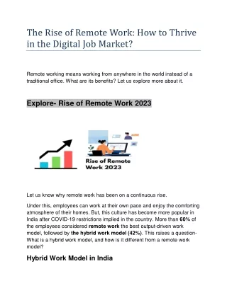 The Rise of Remote Work!