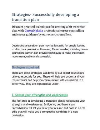 Strategies to develop transition plan.edited