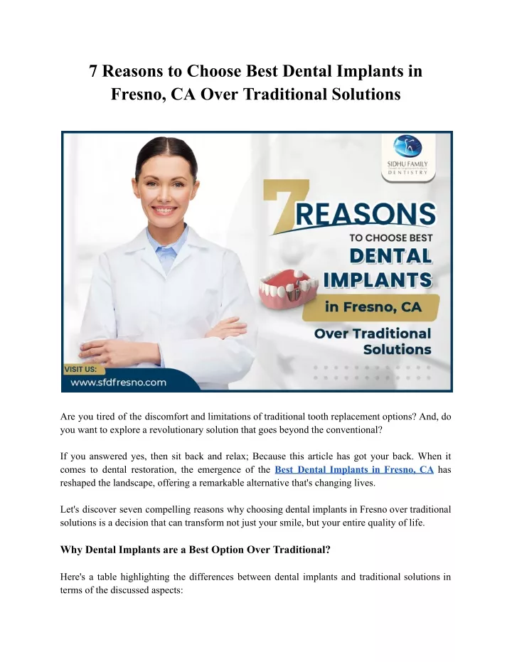 7 reasons to choose best dental implants