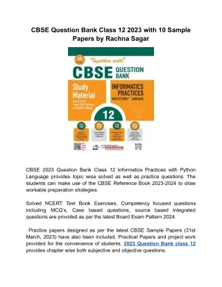 cbse question bank class 12 2023 with 10 sample