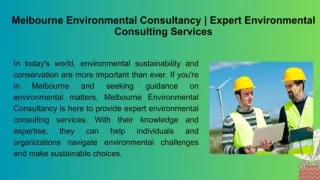 Melbourne Environmental Consultancy | Expert Environmental Consulting Services